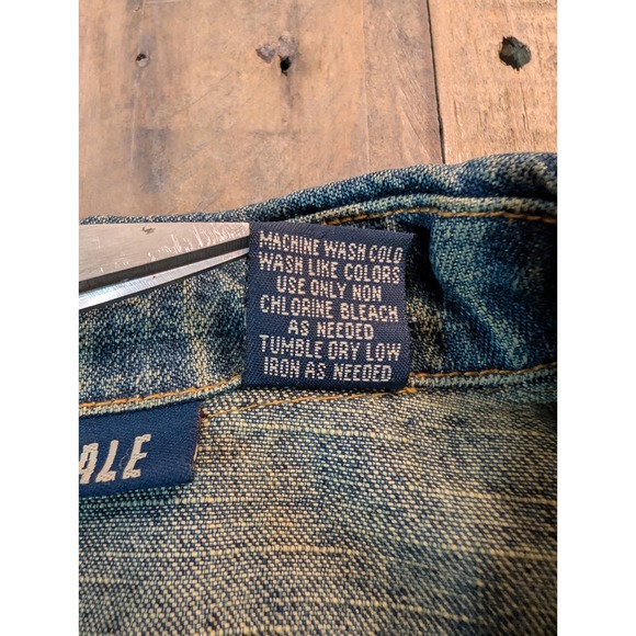 VTG Y2K Aeropostale Fitted Denim Jacket Womens M Dark Wash Princess Seam Jean - Picture 7 of 7
